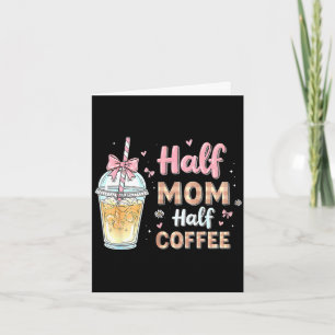 Tarjeta Mitad mamá mitad café lindo café helado retro mamá