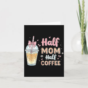 Tarjeta Mitad Mamá Mitad Café Mono Café Helado Lindo Retro