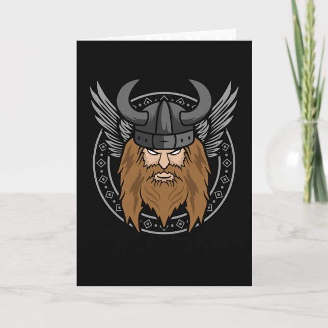 Tarjeta Mithología nórdica valhalla Viking Odin Dios nórdi (Anverso)