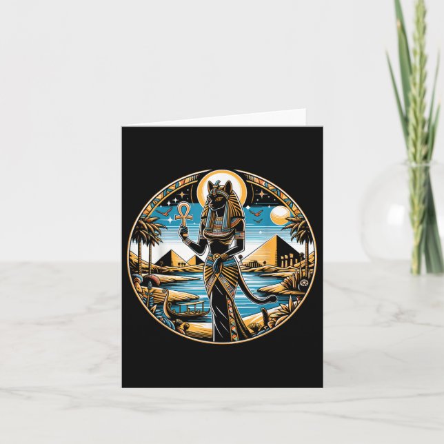 Tarjeta Mítolog egipcio de Bastet Cat Goddess (Anverso)