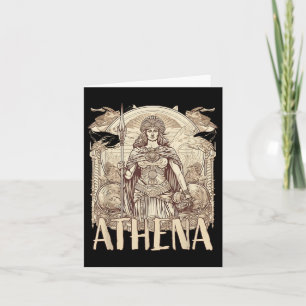 Tarjeta Mitología Griega Atenea La Diosa De La Sabiduría Y