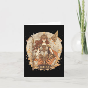 Tarjeta Mitología Griega_ Athena, Diosa De La Sabiduría Y 