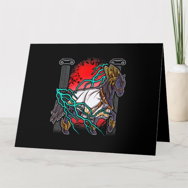Tarjeta Mitos griegos de caballo Zeus antiguos dioses Equi (Anverso)