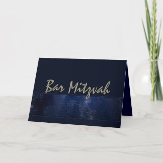 Tarjeta Mitzvah de bar azul oscuro