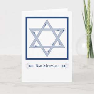 Tarjeta mitzvah de la barra (estrella de la elegancia de