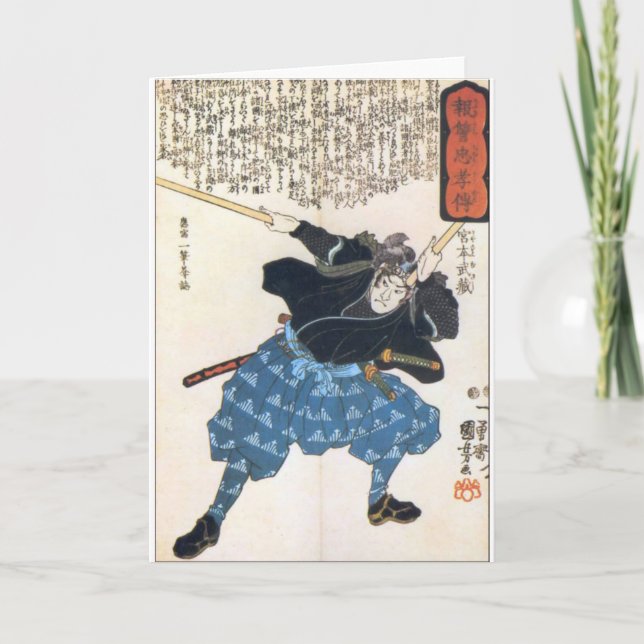 Tarjeta Miyamoto Musashi Dos Espadas (Anverso)