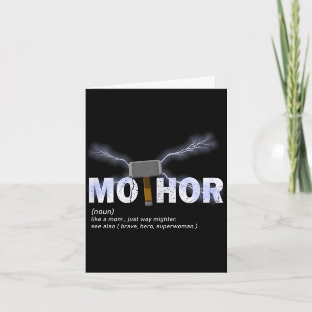 Tarjeta Mo-thor como mamá de una manera más poderosa diver (Anverso)
