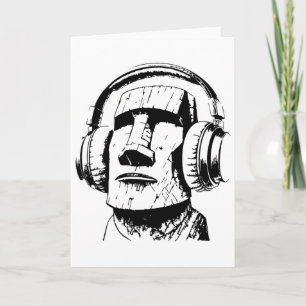 Tarjeta Moai de Isla de Pascua con auriculares, Isla De Pa