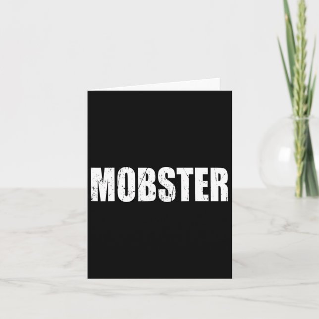 Tarjeta Mobster Halloween Disstume Gracioso (Anverso)