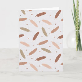 Tarjeta Mocha Mousse Feathers Greeting Card