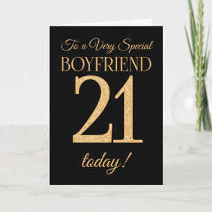 Tarjeta Moda 21ᵉʳ efecto de oro en el cumpleaños del novio
