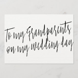 Tarjeta Moda "A mis abuelos en el día de mi boda"
