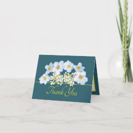 Tarjeta Moda Amarilla Verde Anemone Orquid Bouquet Gracias