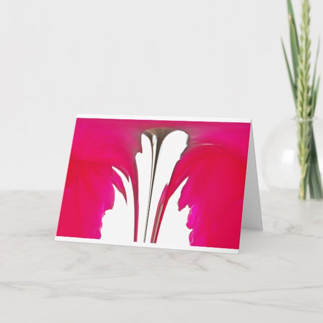 Tarjeta Moda asombrosa rosa rosa roja bajo el cielo blanco (Anverso)