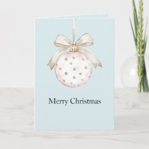Tarjeta Moda azul puntos blancos doblan a Navidades adorna