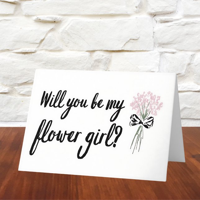 Tarjeta Moda Bouquet Serás Mi Propuesta De Chica Flor (Propose to your flower girl with this timeless floral card. A perfect touch of elegance.)