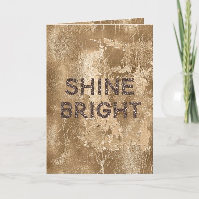 Tarjeta Moda Bronze Gold Shine Purpurina brillante (Anverso)