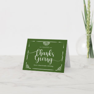 Tarjeta Moda de Acción de Gracias Elegante Verde