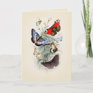 Tarjeta Moda de Boho de mariposa de época