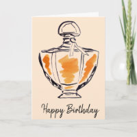 Moda de botella Perfume acuarela cumpleaños