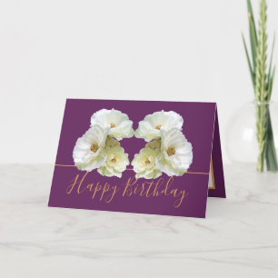 Tarjeta Moda de rosas blancas elegante Bouquet floral Cump
