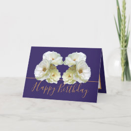 Tarjeta Moda de rosas blancas elegante Bouquet floral Cump
