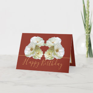 Tarjeta Moda de rosas blancas elegante Bouquet floral Cump