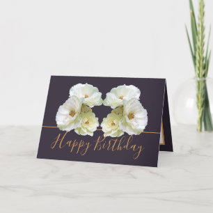 Tarjeta Moda de rosas blancas elegante Bouquet floral Cump