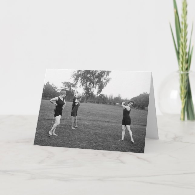 Tarjeta Moda del golf de los años 20 de las mujeres (Anverso)