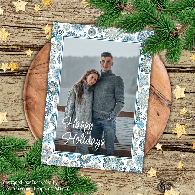 Tarjeta Moda festiva Floral Mandala Patrón de nevadas (Subido por el creador)