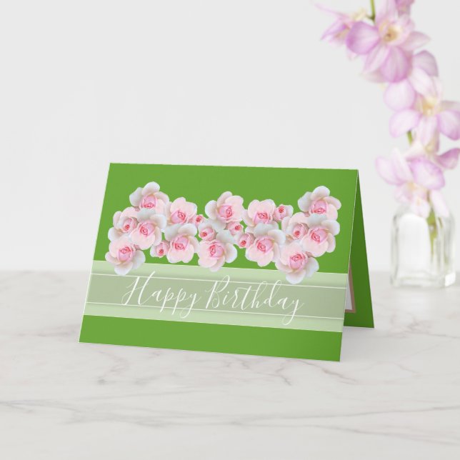 Tarjeta Moda Floral Bouquet Flores rosa rosa bud cumpleaño (Orquídea)