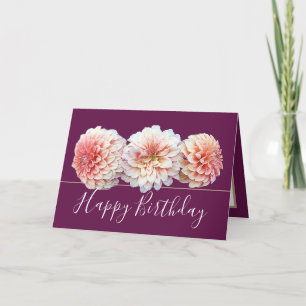 Tarjeta Moda Floral Bouquet Rosa Dahlia Flores Cumpleaños