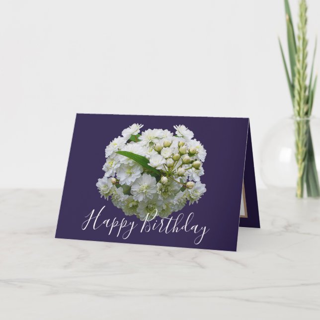 Tarjeta Moda floral Bouquet White Spirea Cumpleaños floral (Anverso)