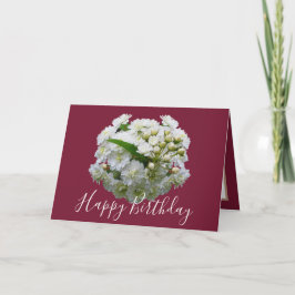 Tarjeta Moda floral Bouquet White Spirea Cumpleaños floral