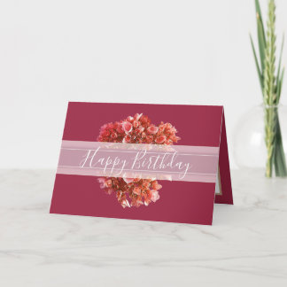 Tarjeta Moda floral Hydrangea Flor Bouquet Pink Cumpleaños