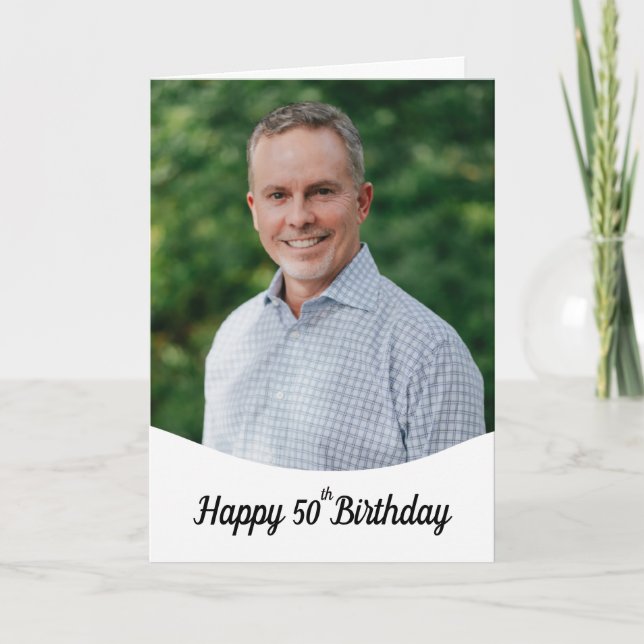 Tarjeta Moda fotográfica personalizada Hermano 50 cumpleañ (Anverso)