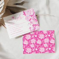 Moda Fuchsia Chinoiserie Boda Peony Wedding RSVP