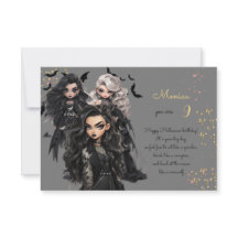 Moda glam gótico chica temible feliz cumpleaños