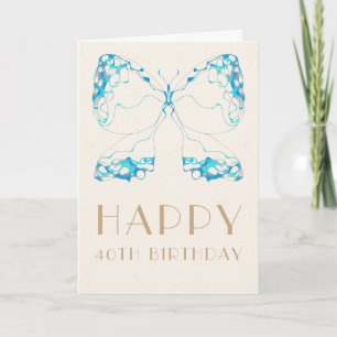 Tarjeta Moda Horrible Timeless Blue Butterfly Cumpleaños