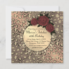 Tarjeta Moda Leopard Rosa Fabulous 40th Birthday