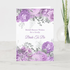 Tarjeta Moda Lilac Silver Floral Bridal Shower