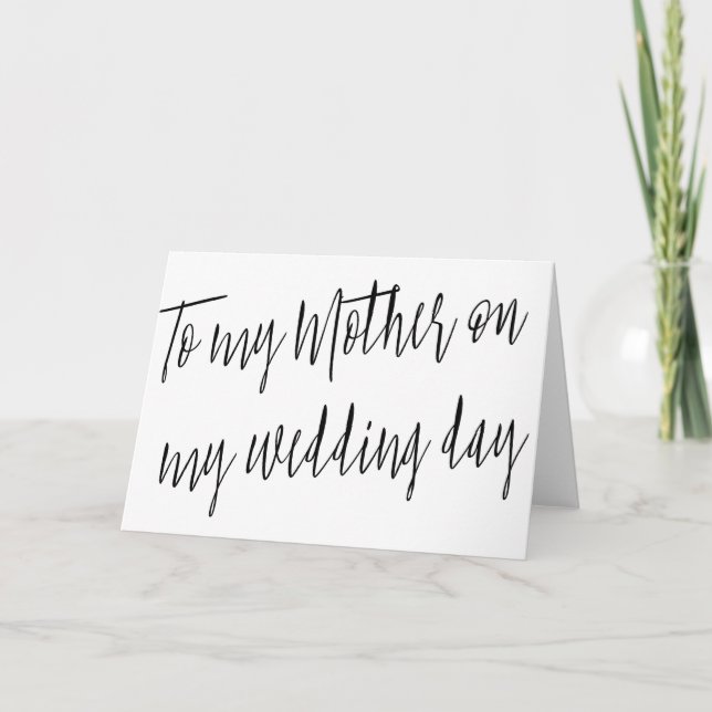 Tarjeta Moda moderna "A mi madre en el día de mi boda" (Anverso)