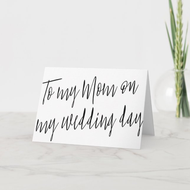 Tarjeta Moda moderna "A mi mamá en el día de mi boda" (Anverso)