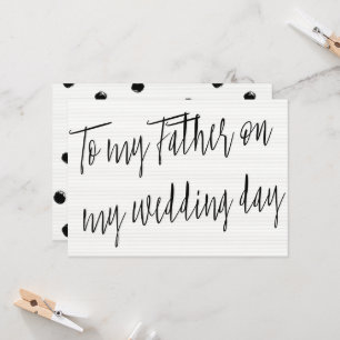 Tarjeta Moda moderna "A mi padre en el día de mi boda"
