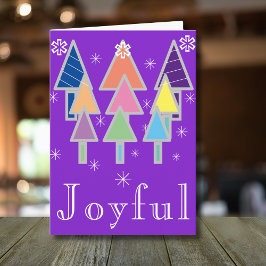 Tarjeta Moda navideña júbilo de Navidades morados divertid