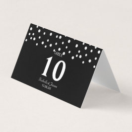 Tarjeta Moda Pearl Confetti sobre Boda negro