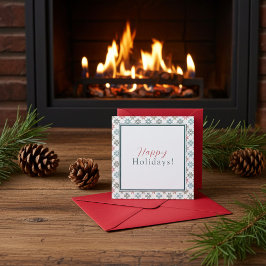 Tarjeta Moda personalizada Cuatro motivos de Poinsettia, N