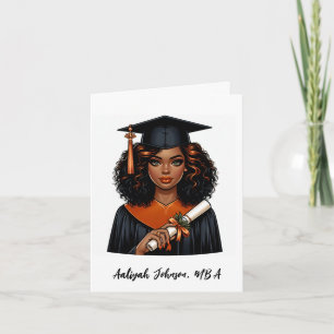 Tarjeta Moda personalizada Graduación afroamericana