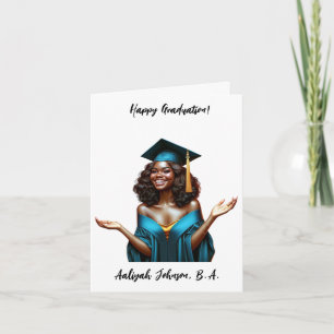 Tarjeta Moda personalizado Graduación de mujer afroamerica