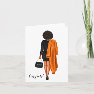 Tarjeta Moda personalizado Graduación de mujer afroamerica